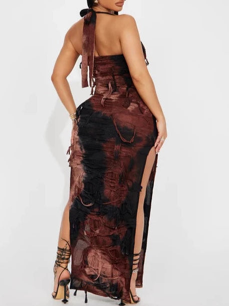 DISTRESSED MAXI DRESS